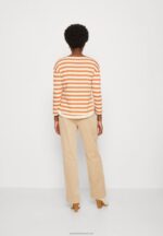 Z62T558 Women Anna Field Long Sleeved Top White/Apricot - Image 3
