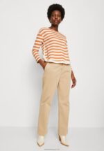 Z62T558 Women Anna Field Long Sleeved Top White/Apricot - Image 4