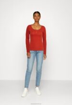 Z62T563 Women Anna Field Long Sleeved Top Brown - Image 2