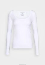 Z62T572 Women Anna Field Long Sleeved Top White - Image 8