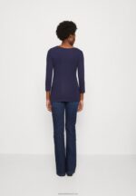 Z62T574 Women Anna Field Long Sleeved Top Dark Blue - Image 3