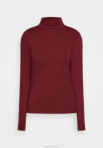 Z62T582 Women Anna Field Long Sleeved Top Dark Red - Image 5