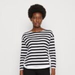 Z62T585 Women Anna Field Long Sleeved Top White/Black