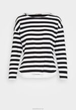 Z62T585 Women Anna Field Long Sleeved Top White/Black - Image 5