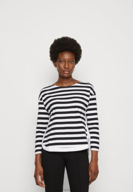 Z62T585 Women Anna Field Long Sleeved Top White/Black