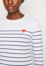 Z62T590 Women Anna Field Long Sleeved Top White/Dark Blue - Image 6