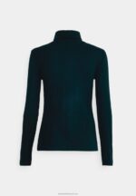 Z62T596 Women Anna Field Long Sleeved Top Dark Green - Image 2