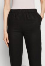 Z62T611 Women Anna Field Linen Mix Trousers Black - Image 4