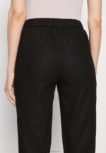 Z62T611 Women Anna Field Linen Mix Trousers Black - Image 6