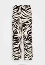Z62T622 Women Anna Field Trousers Black/Off-White - Image 5