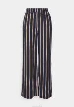 Z62T636 Women Anna Field Trousers Dark Blue/Brown/White - Image 2