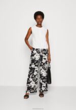 Z62T640 Women Anna Field Trousers Black/Off White - Image 2