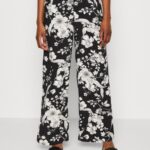 Z62T640 Women Anna Field Trousers Black/Off White