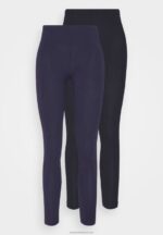 Z62T660 Women Anna Field 2 Pack Leggings Trousers Black/Dark Blue