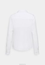 Z62T668 Women Anna Field Basic Blouse With Pocket Button-Down Blouse Off-White - Image 2