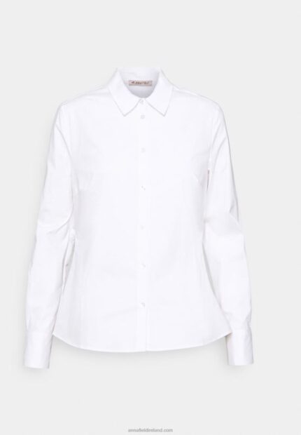 Z62T675 Women Anna Field Button-Down Blouse White
