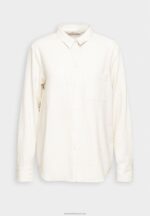 Z62T680 Women Anna Field Linen-Mix Button Down Blouse Button-Down Blouse Beige - Image 4