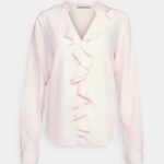 Z62T684 Women Anna Field Blouse With Frontal Volant Blouse Pink