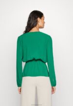 Z62T692 Women Anna Field Peplum Blouse Green - Image 3