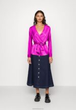 Z62T694 Women Anna Field Blouse Purple - Image 2