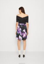 Z62T71 Women Anna Field Cocktail Dress Party Dress Black/Purple - Image 3