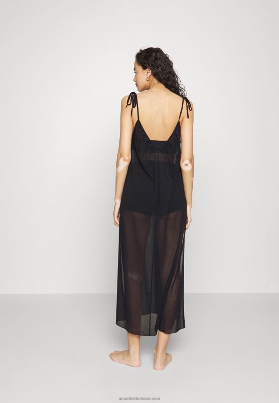 Z62T737 Women Anna Field Simple Strap Beach Dress Beach Accessory Black - Image 3