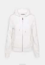 Z62T767 Women Anna Field Zip-Up Sweatshirt Off-White
