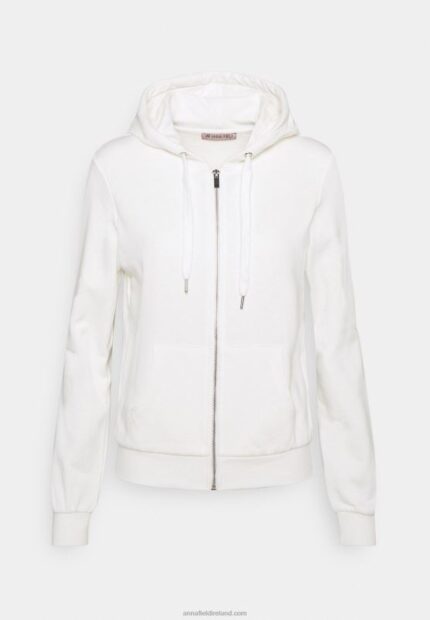 Z62T767 Women Anna Field Zip-Up Sweatshirt Off-White
