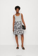 Z62T777 Women Anna Field Pleated Skirt Black/White - Image 2