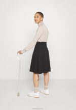 Z62T779 Women Anna Field Pleated Skirt Black - Image 6
