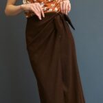 Z62T781 Women Anna Field A-Line Skirt Brown