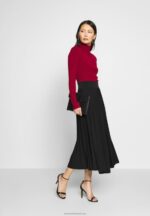Z62T782 Women Anna Field Plisse A-Line Midi Skirt A-Line Skirt Black - Image 2