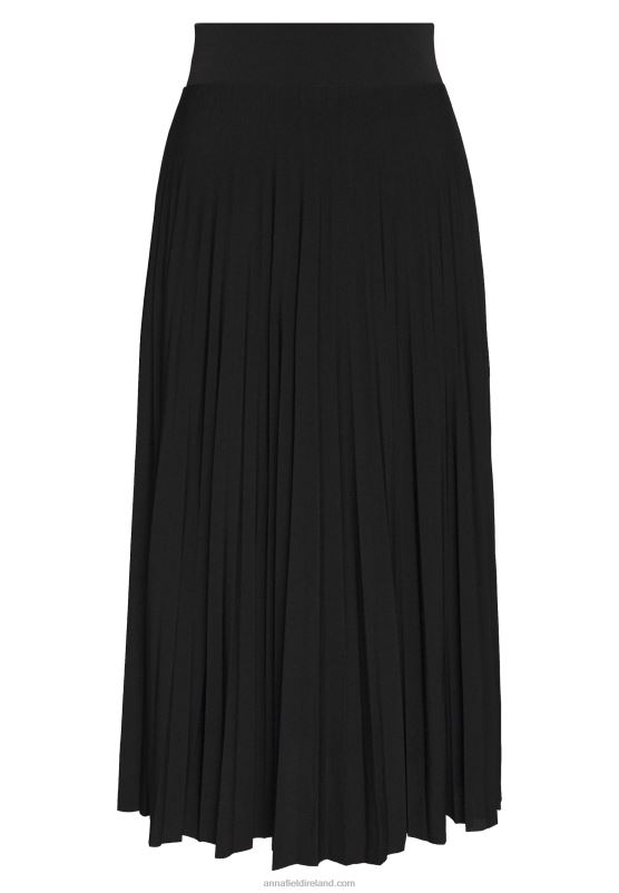 Z62T782 Women Anna Field Plisse A-Line Midi Skirt A-Line Skirt Black - Image 4