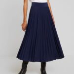 Z62T783 Women Anna Field Plisse A-Line Midi Skirt A-Line Skirt Maritime Blue