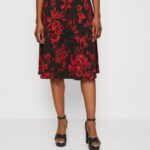 Z62T784 Women Anna Field A-Line Skirt Red/Black