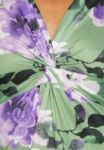 Z62T78 Women Anna Field Jersey Dress Green/Purple/White - Image 6