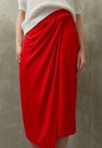 Z62T796 Women Anna Field Pencil Skirt Red