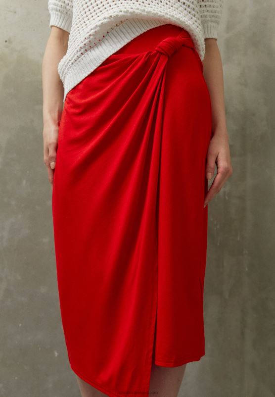 z62t796_women_anna_field_pencil_skirt_red.jpg Z62T796 Women Anna Field Pencil Skirt Red - Image 1