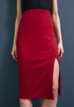 Z62T806 Women Anna Field Pencil Skirt Dark Red