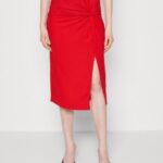 Z62T809 Women Anna Field Pencil Skirt Red