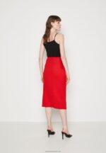 Z62T809 Women Anna Field Pencil Skirt Red - Image 3