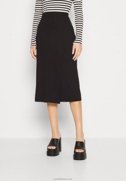 Z62T813 Women Anna Field Wrap Skirt Black