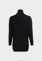 Z62T822 Women Anna Field Ribbed Fold Collar Cardigan Black - Image 2
