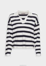 Z62T851 Women Anna Field Jumper Off-White/Dark Blue