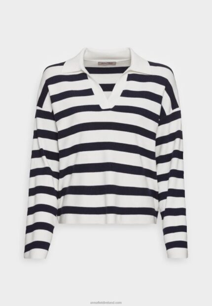 Z62T851 Women Anna Field Jumper Off-White/Dark Blue