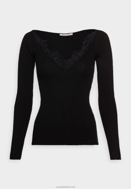 Z62T856 Women Anna Field Lace Jumper Black