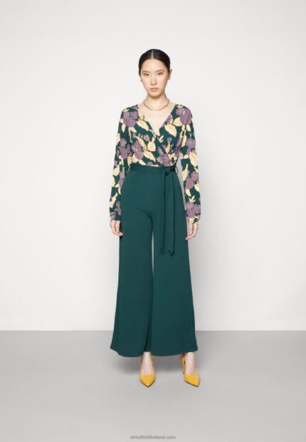 Z62T899 Women Anna Field Jumpsuit Dark Green/Yellow