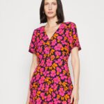 Z62T90 Women Anna Field Shirt Dress Pink/Orange