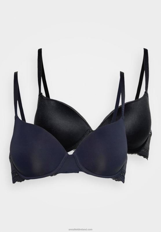 Z62T935 Women Anna Field Nadine 2Pp Tshirt Bra T-Shirt Bra Dark Blue/Black - Image 5