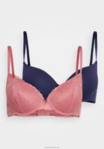 Z62T947 Women Anna Field 2 Pack Underwired Bra Blue/ Pink - Image 5